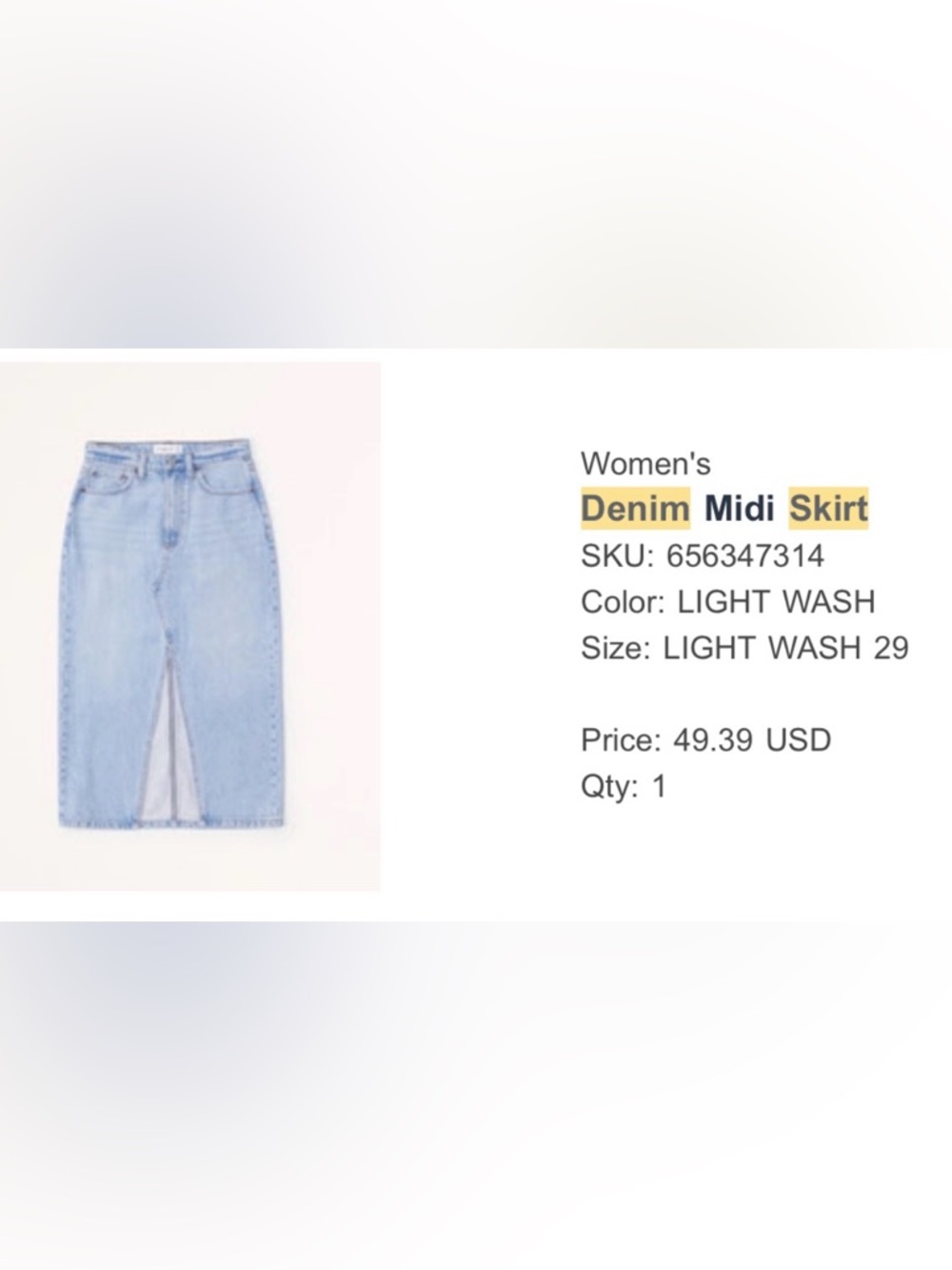 Abercrombie Denim Skirt 29/8 - Picture 7 of 7